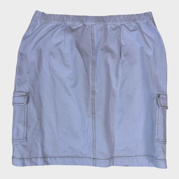 Dream Jeannes Quacker Factory White Cargo Skort Jersey Knit Size Large - Picture 9 of 11